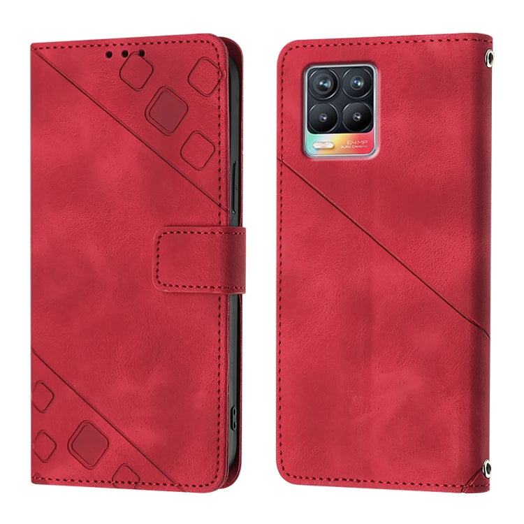 For Realme V13 5G / Q3 5G / Q3i 5G Skin-feel Embossed Leather Phone Case