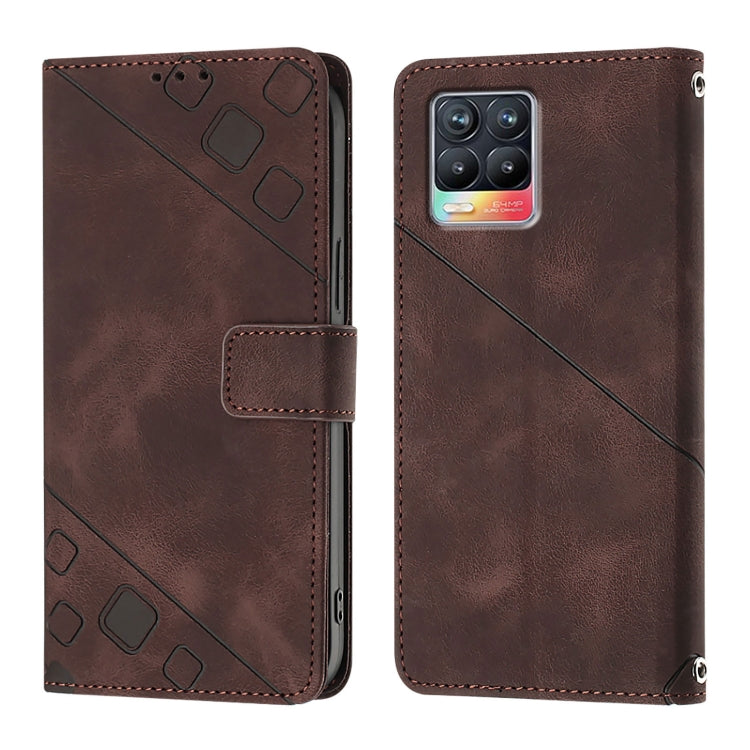 For Realme V13 5G / Q3 5G / Q3i 5G Skin-feel Embossed Leather Phone Case