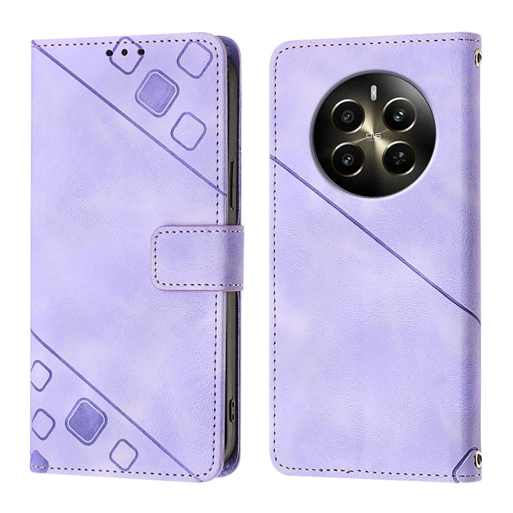 For Realme Narzo 70 Pro India Skin-feel Embossed Leather Phone Case