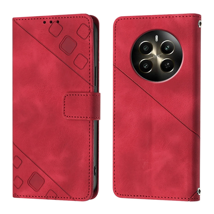 For Realme Narzo 70 Pro India Skin-feel Embossed Leather Phone Case