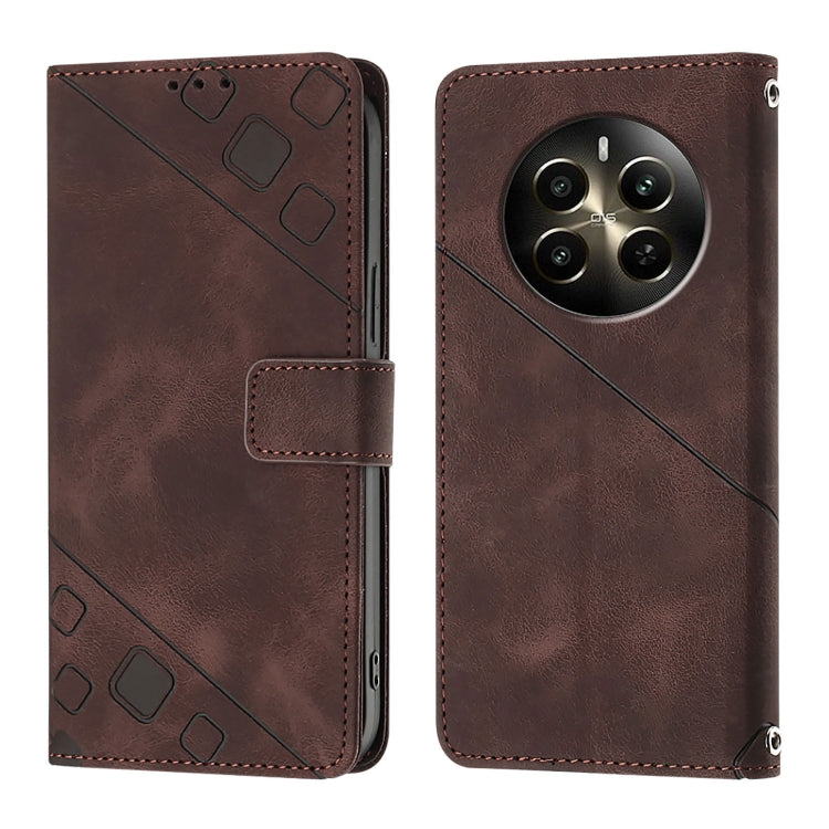 For Realme Narzo 70 Pro India Skin-feel Embossed Leather Phone Case