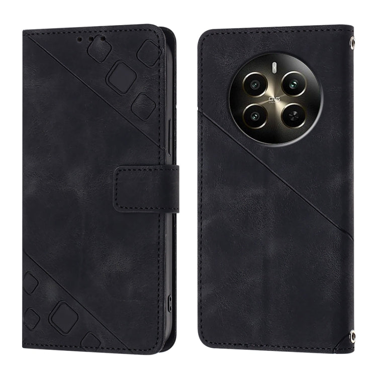 For Realme Narzo 70 Pro India Skin-feel Embossed Leather Phone Case