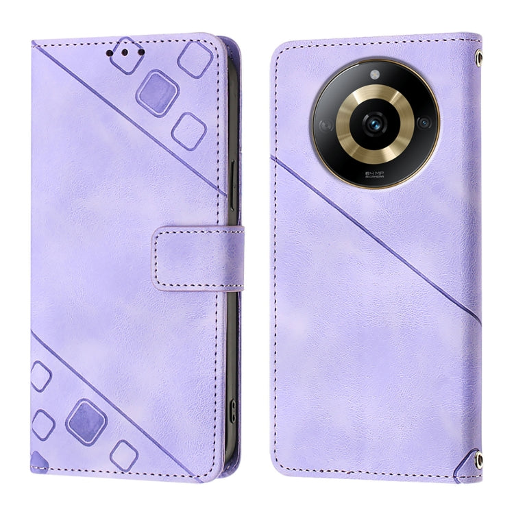 For Realme 11 4G Global Skin-feel Embossed Leather Phone Case