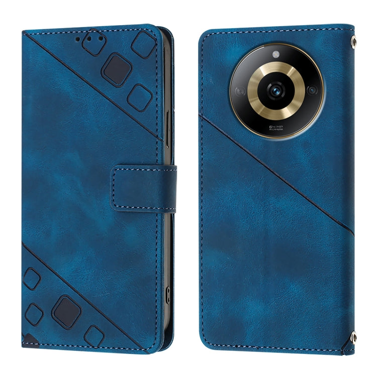 For Realme 11 4G Global Skin-feel Embossed Leather Phone Case