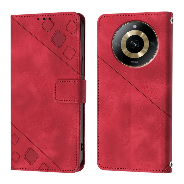 For Realme 11 4G Global Skin-feel Embossed Leather Phone Case