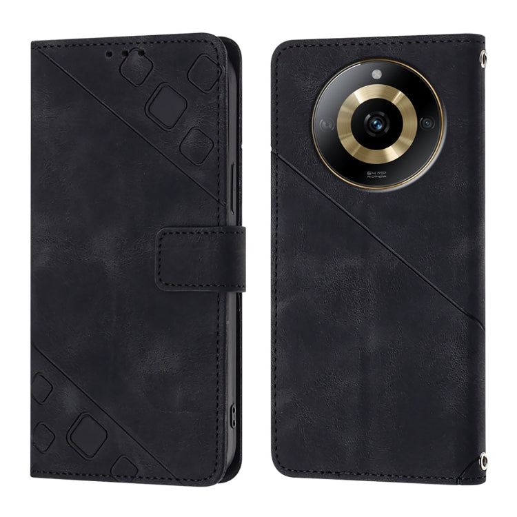 For Realme 11 4G Global Skin-feel Embossed Leather Phone Case