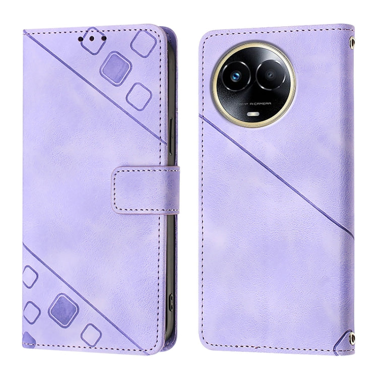 For Realme 11 5G Global / Realme 11x 5G Skin-feel Embossed Leather Phone Case