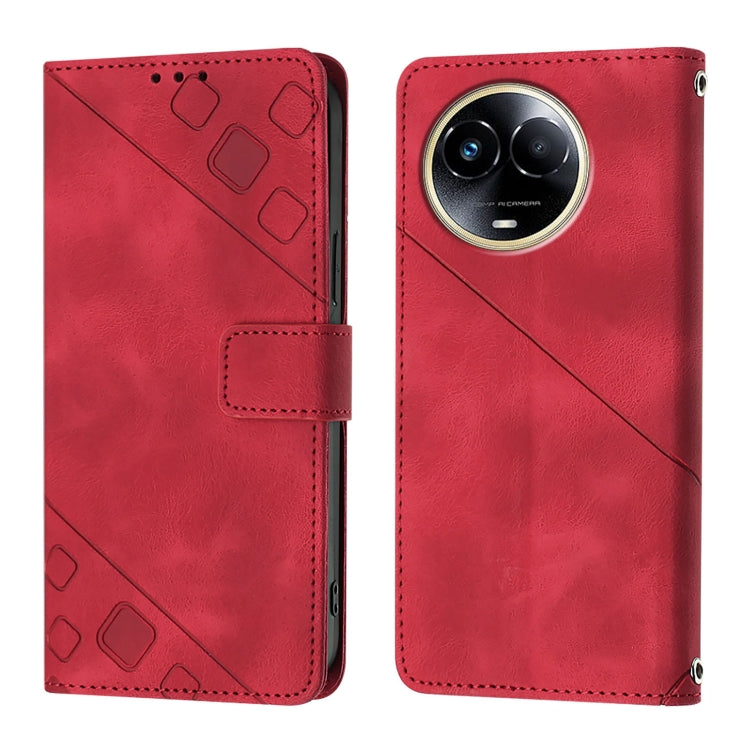For Realme 11 5G Global / Realme 11x 5G Skin-feel Embossed Leather Phone Case