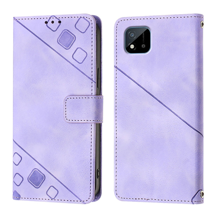 For Realme C20 / C11 2021 / C21 Skin-feel Embossed Leather Phone Case