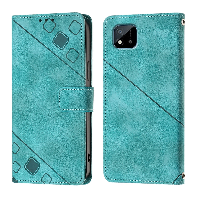 For Realme C20 / C11 2021 / C21 Skin-feel Embossed Leather Phone Case