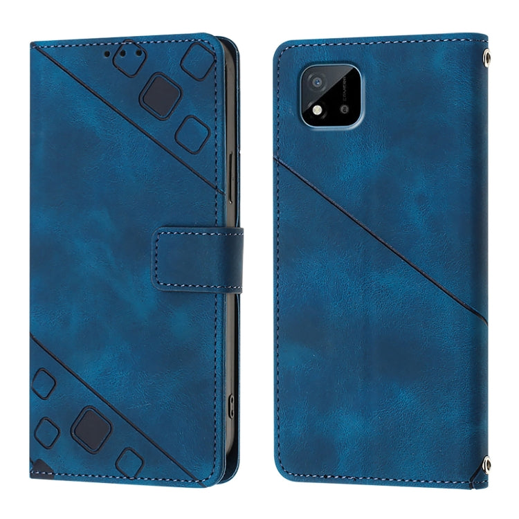For Realme C20 / C11 2021 / C21 Skin-feel Embossed Leather Phone Case