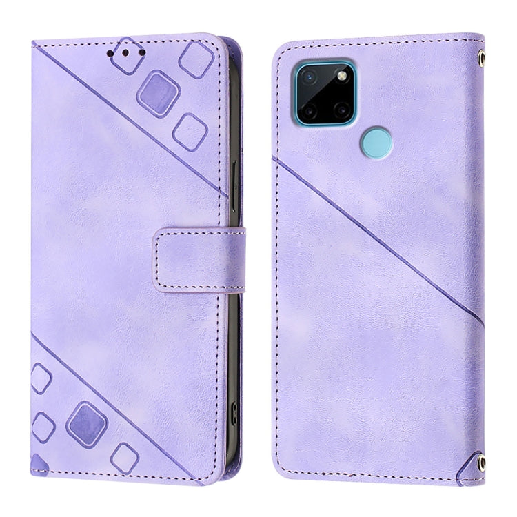 For Realme C21Y Skin-feel Embossed Leather Phone Case