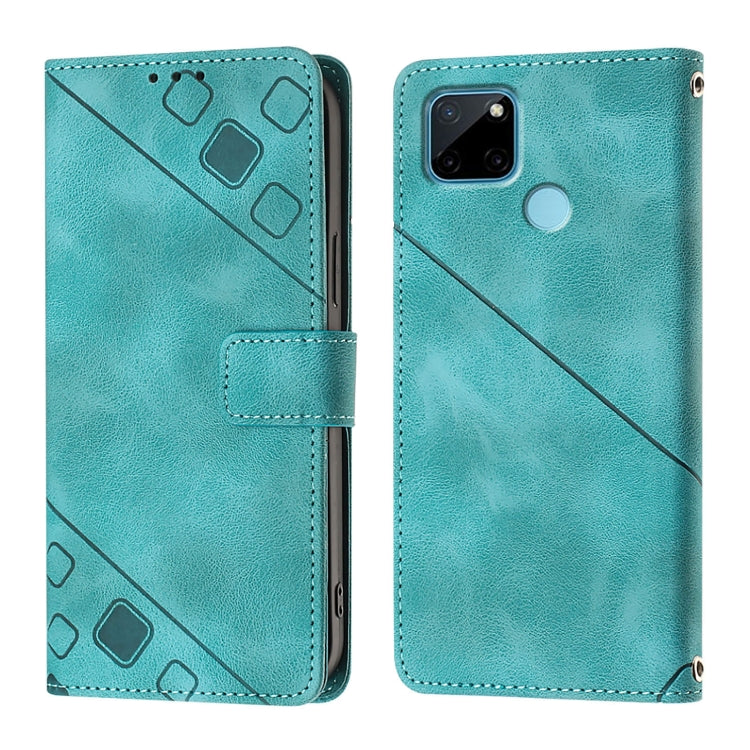 For Realme C21Y Skin-feel Embossed Leather Phone Case
