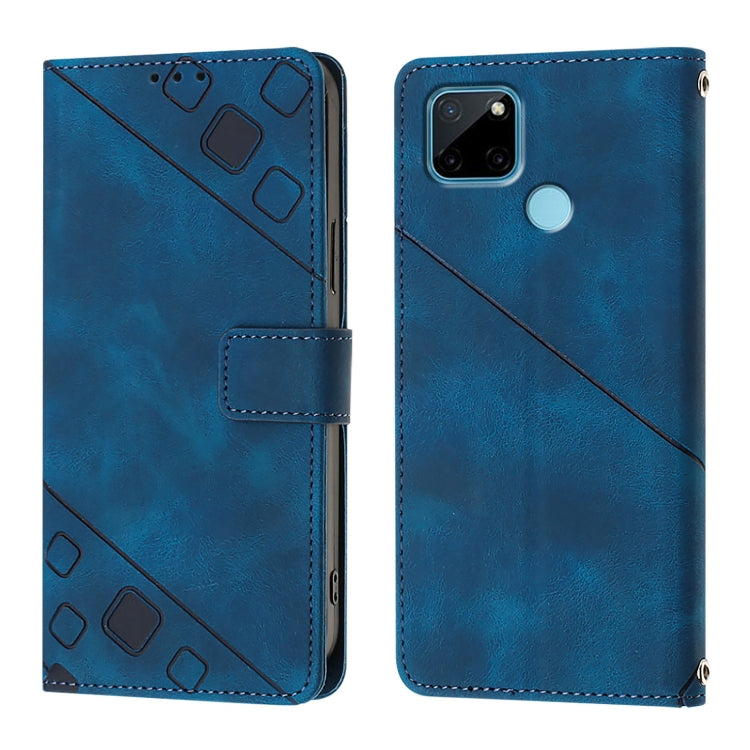 For Realme C21Y Skin-feel Embossed Leather Phone Case