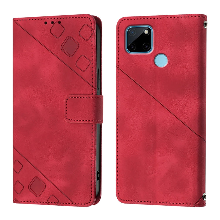 For Realme C21Y Skin-feel Embossed Leather Phone Case