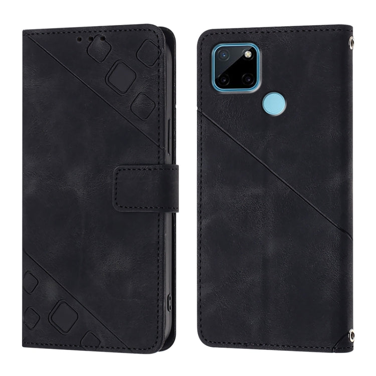 For Realme C21Y Skin-feel Embossed Leather Phone Case