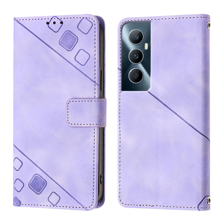 For Realme C65 4G Global Skin-feel Embossed Leather Phone Case