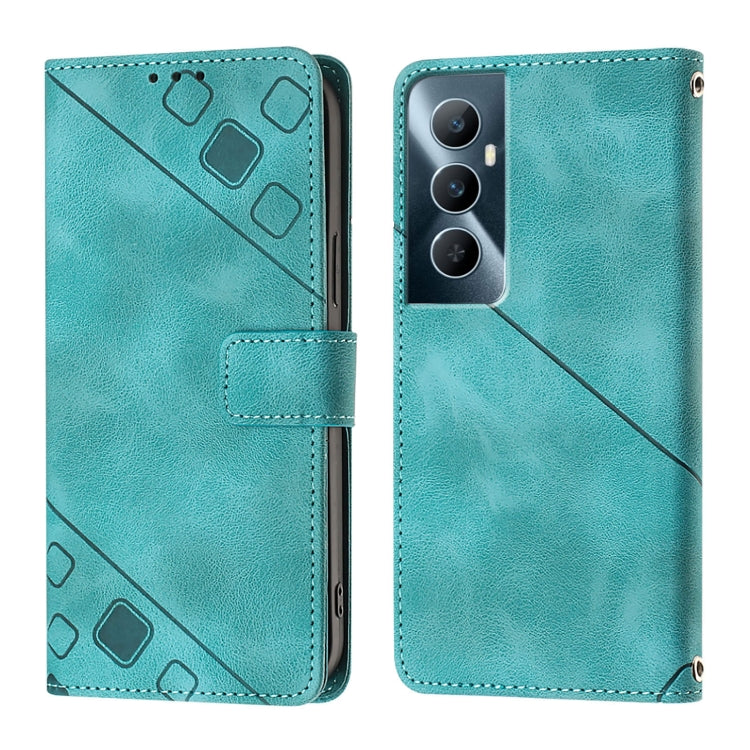 For Realme C65 4G Global Skin-feel Embossed Leather Phone Case