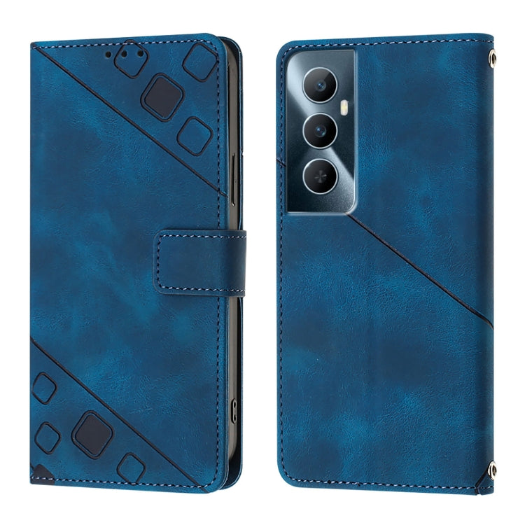 For Realme C65 4G Global Skin-feel Embossed Leather Phone Case