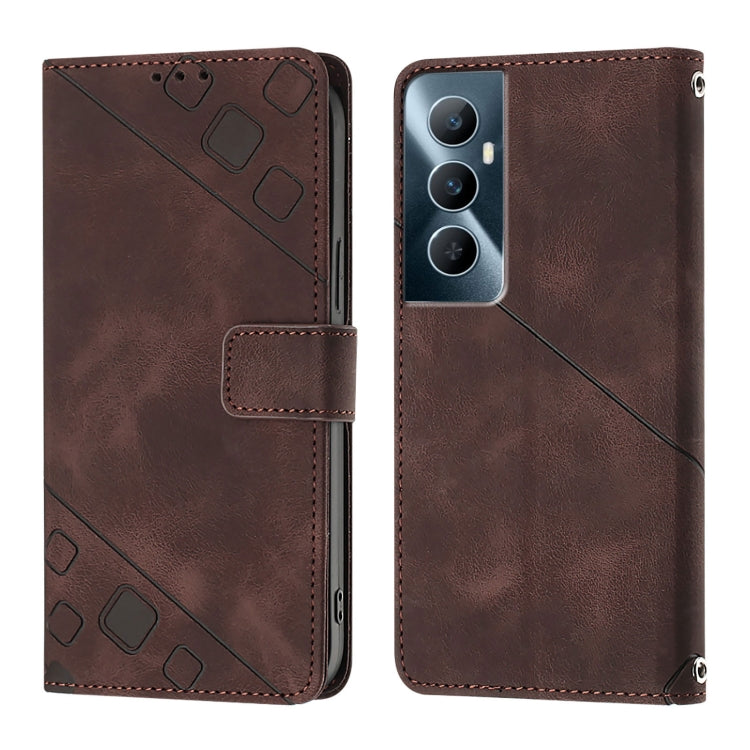 For Realme C65 4G Global Skin-feel Embossed Leather Phone Case