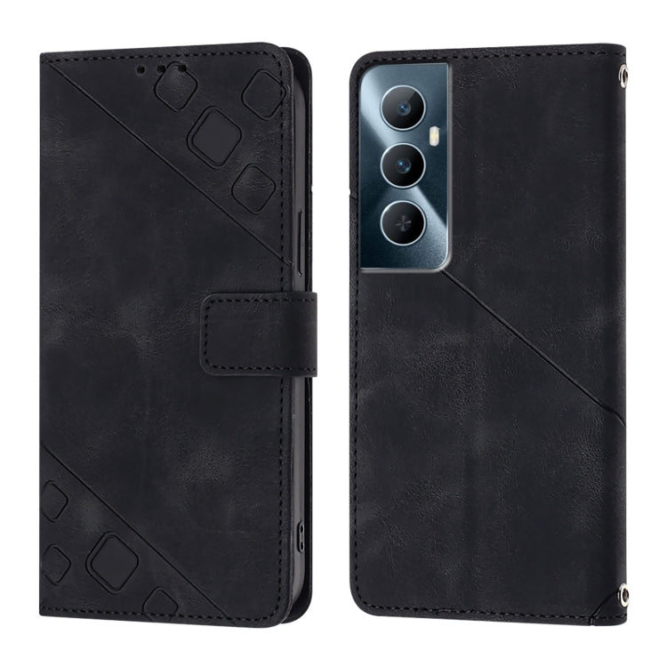 For Realme C65 4G Global Skin-feel Embossed Leather Phone Case