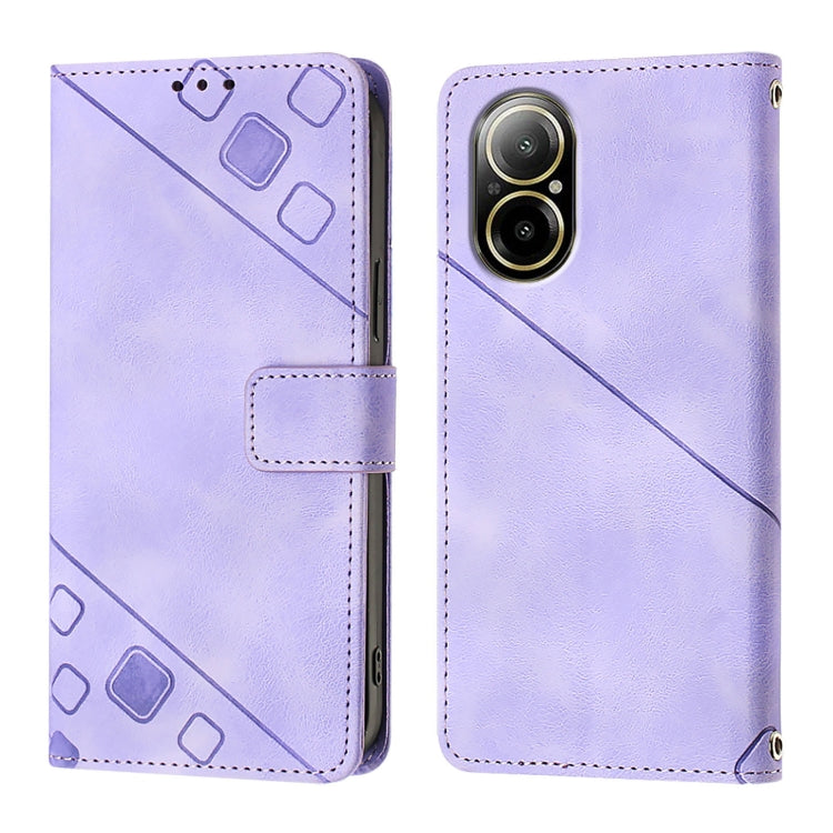For Realme C67 4G Global Skin-feel Embossed Leather Phone Case