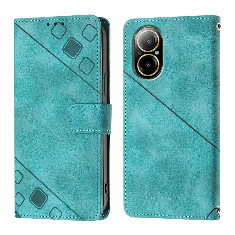 For Realme C67 4G Global Skin-feel Embossed Leather Phone Case