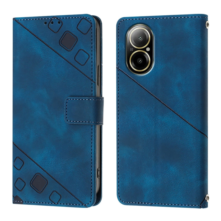 For Realme C67 4G Global Skin-feel Embossed Leather Phone Case