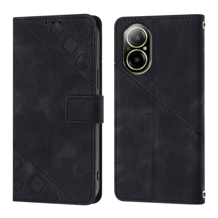 For Realme C67 4G Global Skin-feel Embossed Leather Phone Case