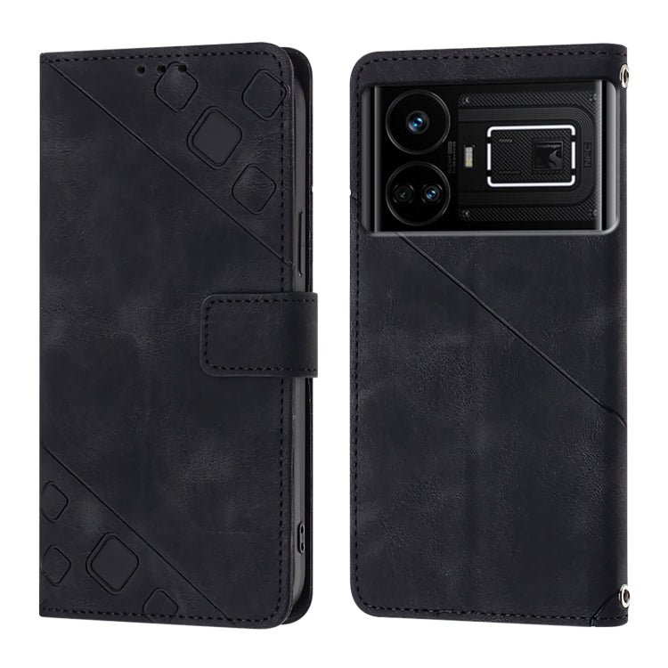 For Realme GT5 240W / Realme GT5 Skin-feel Embossed Leather Phone Case