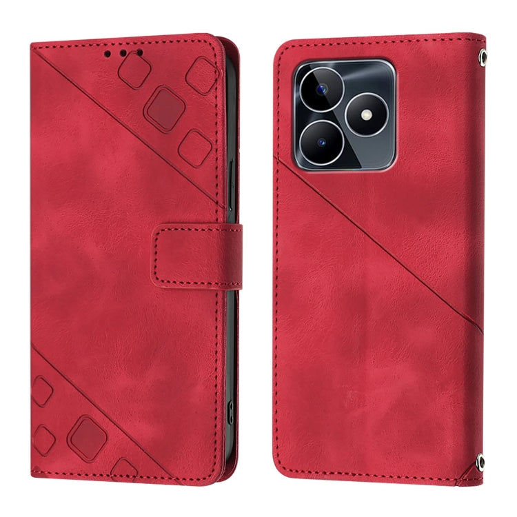 For Realme Note 50 4G Global / Realme C51 4G Skin-feel Embossed Leather Phone Case