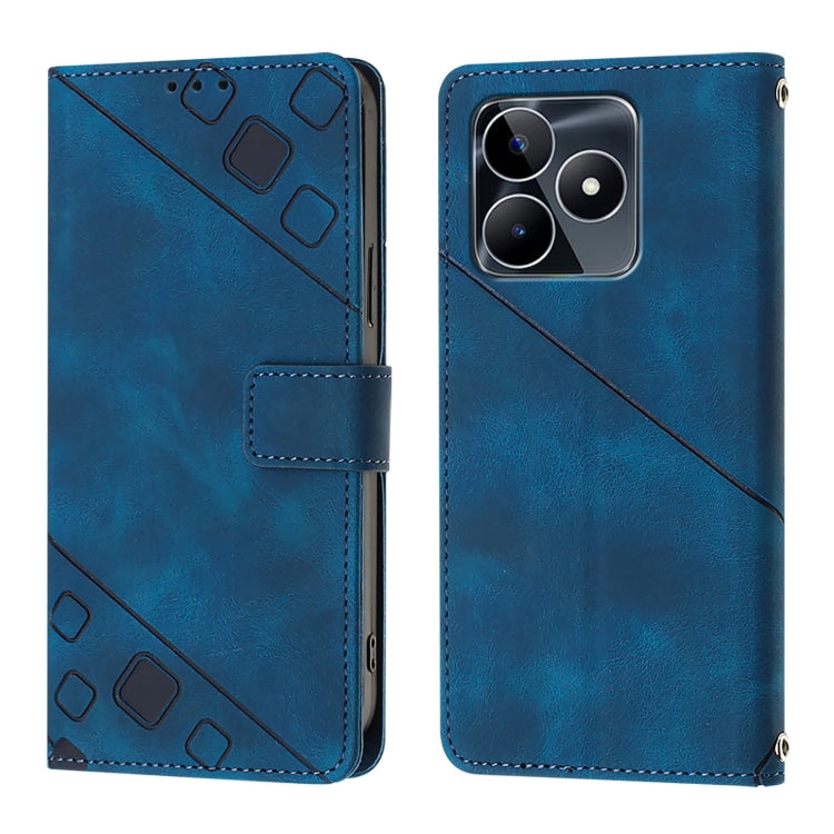 For Realme C53 4G / Narzo N53 4G Global Skin-feel Embossed Leather Phone Case