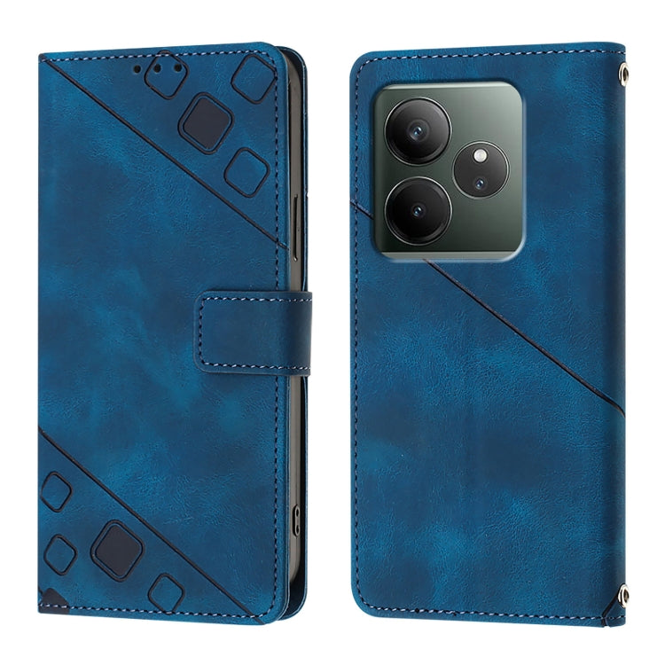 For Realme GT 6T 5G Global Skin-feel Embossed Leather Phone Case