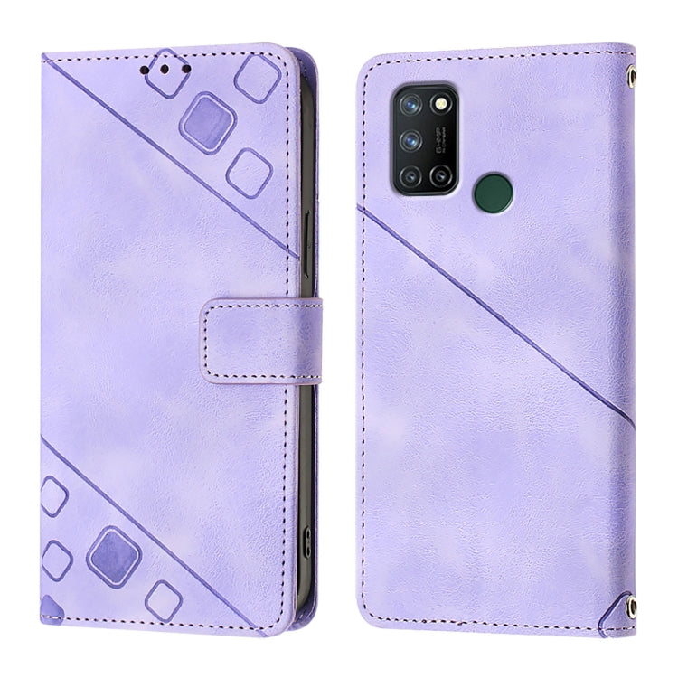 For Realme C17 / 7i Skin-feel Embossed Leather Phone Case