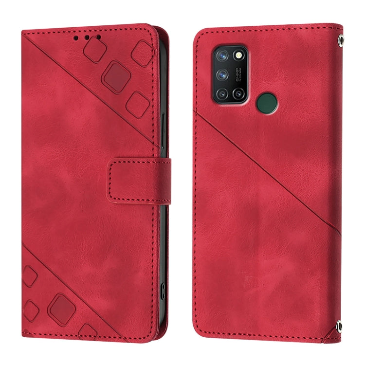 For Realme C17 / 7i Skin-feel Embossed Leather Phone Case