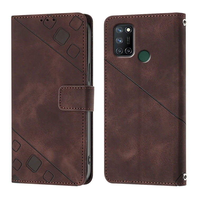 For Realme C17 / 7i Skin-feel Embossed Leather Phone Case