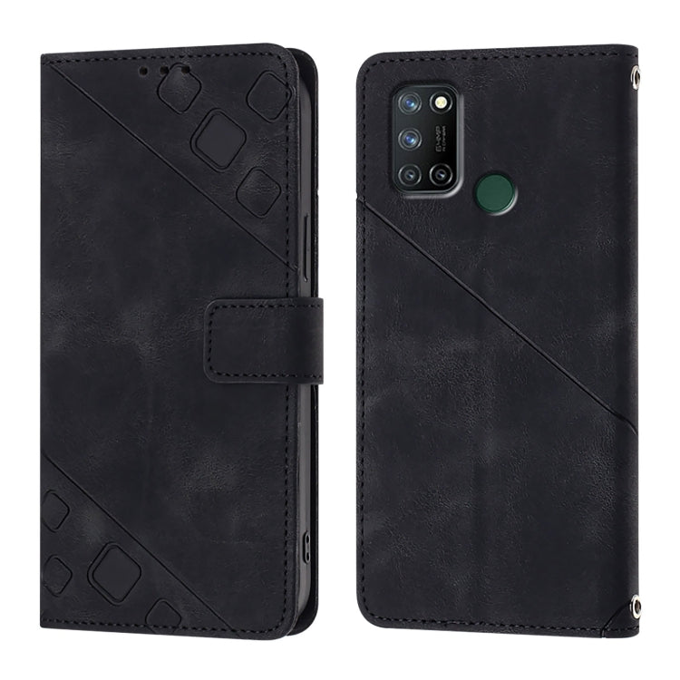 For Realme C17 / 7i Skin-feel Embossed Leather Phone Case
