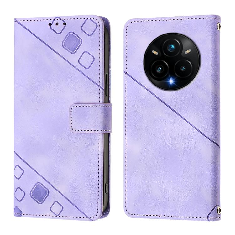 For Realme 14 Pro+ 5G Skin-feel Embossed Leather Phone Case