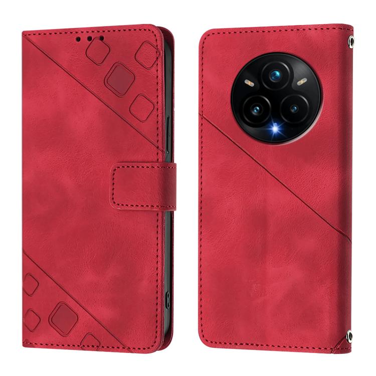 For Realme 14 Pro+ 5G Skin-feel Embossed Leather Phone Case