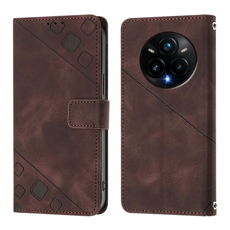 For Realme 14 Pro+ 5G Skin-feel Embossed Leather Phone Case