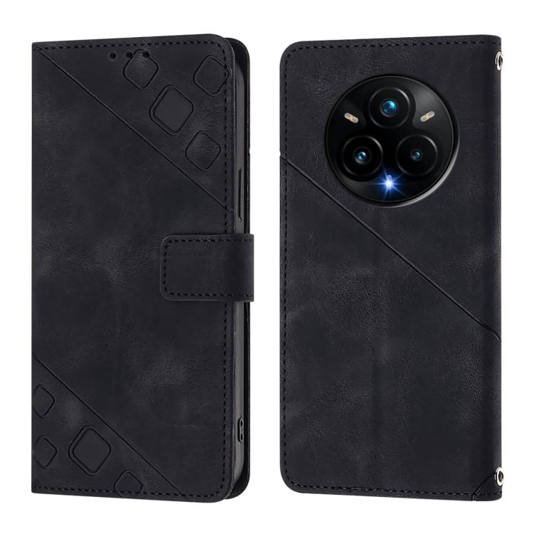 For Realme 14 Pro+ 5G Skin-feel Embossed Leather Phone Case