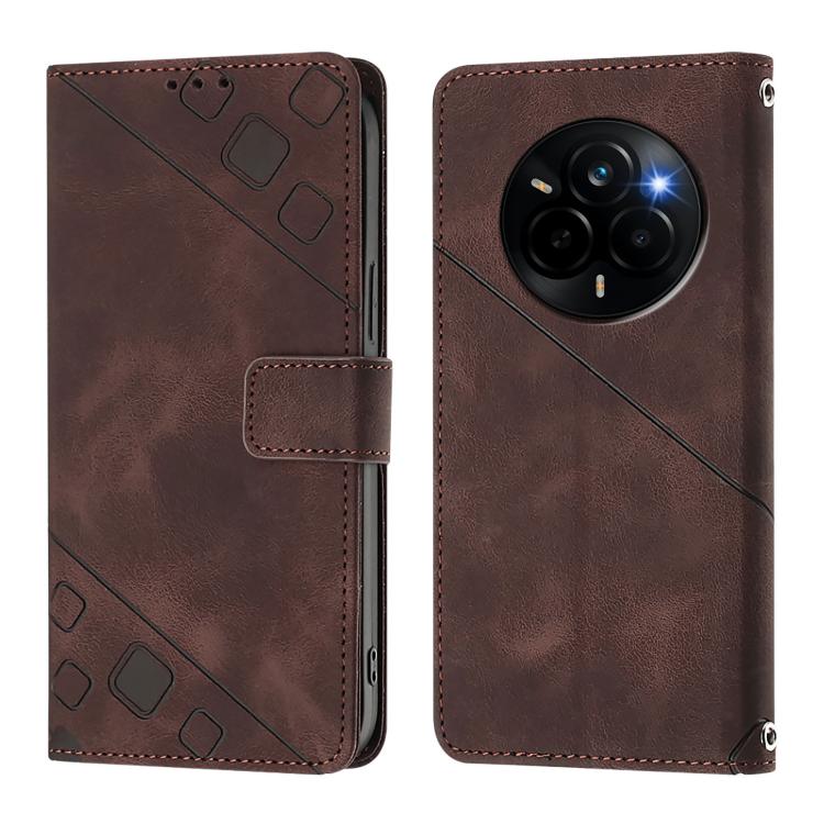 For Realme Narzo 80 Pro / 14 Pro 5G India Skin-feel Embossed Leather Phone Case
