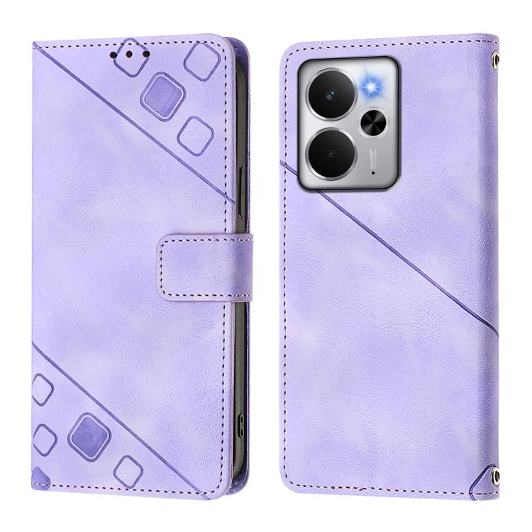 For Realme 14 5G Global / P3 5G India Skin-feel Embossed Leather Phone Case