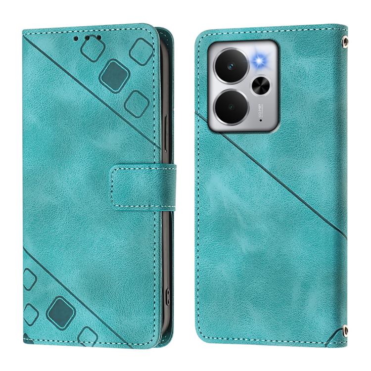 For Realme 14 5G Global / P3 5G India Skin-feel Embossed Leather Phone Case