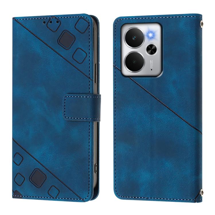 For Realme 14 5G Global / P3 5G India Skin-feel Embossed Leather Phone Case