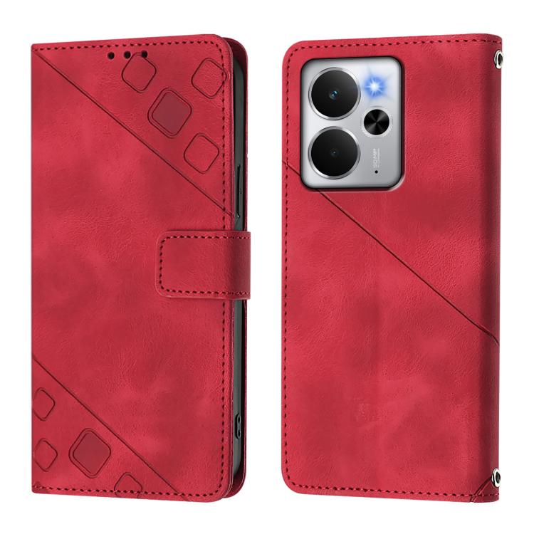 For Realme 14 5G Global / P3 5G India Skin-feel Embossed Leather Phone Case