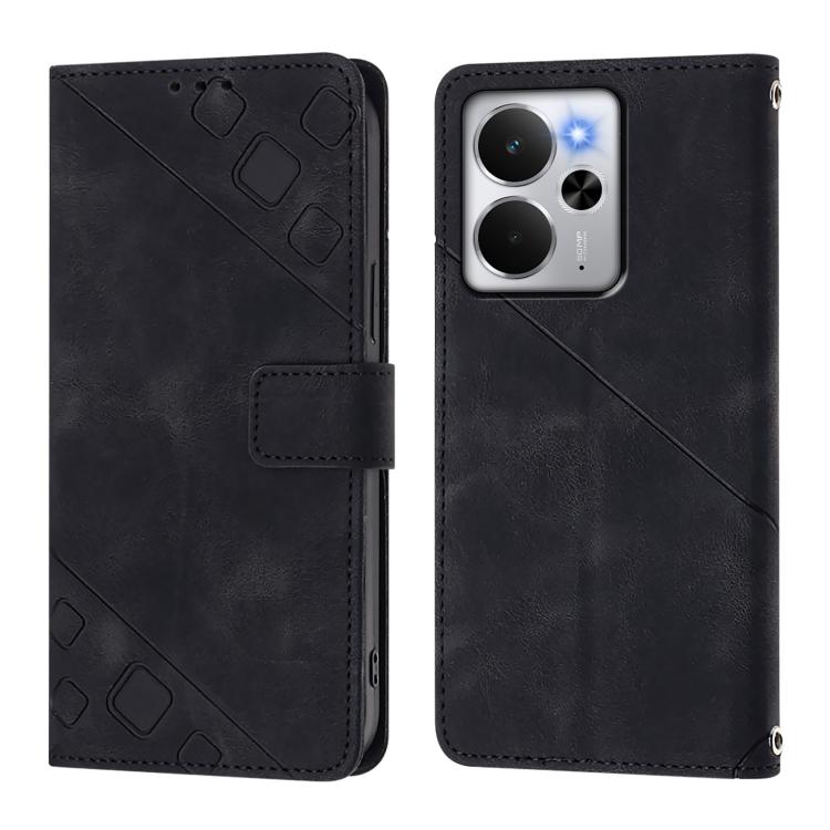 For Realme 14 5G Global / P3 5G India Skin-feel Embossed Leather Phone Case
