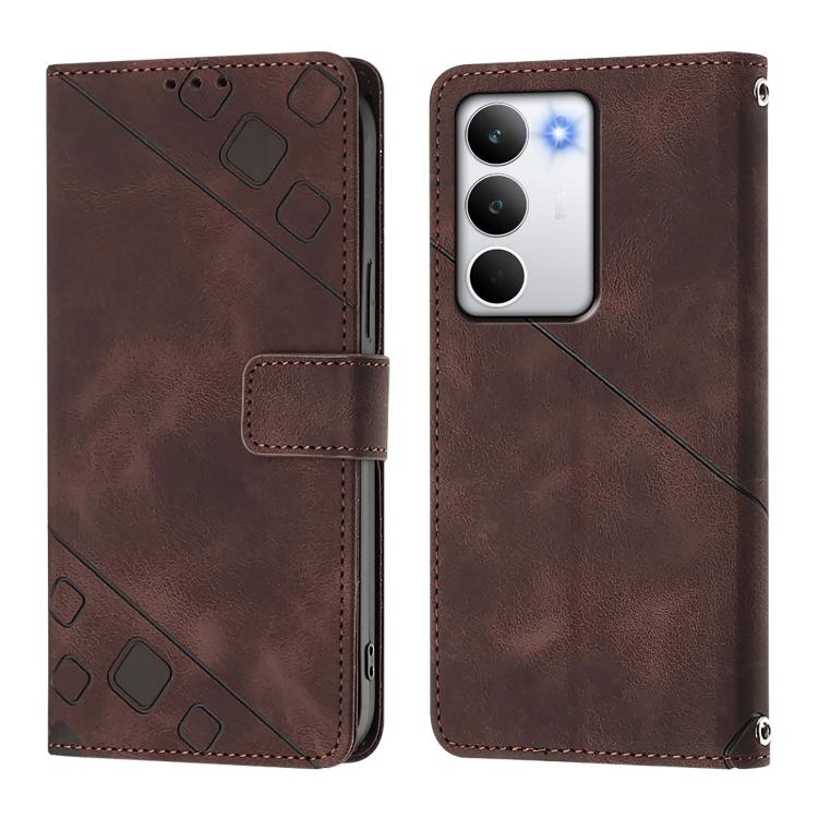 For Realme C71 4G Global Skin-feel Embossed Leather Phone Case