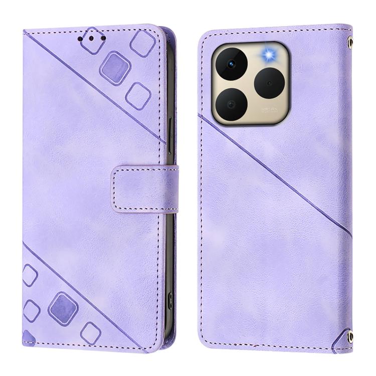 For Realme 15T 5G Global Skin-feel Embossed Leather Phone Case