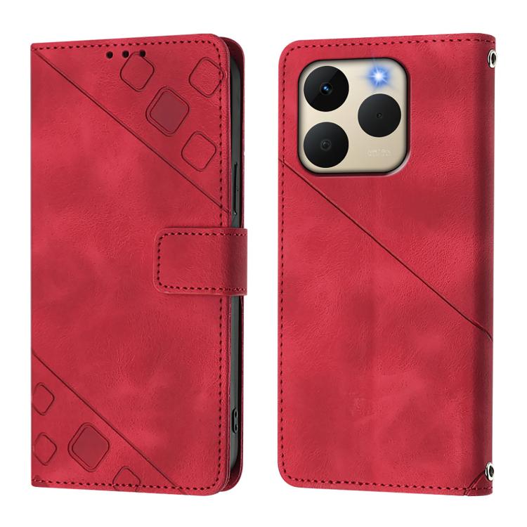 For Realme 15T 5G Global Skin-feel Embossed Leather Phone Case